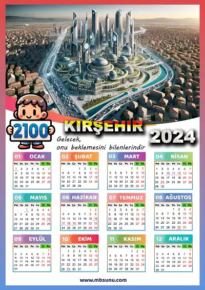 Gelecek Tasarımlı 2024 Kırşehir Takvimi