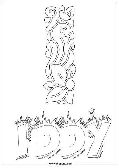 Coloring Page For Name - Iddy
