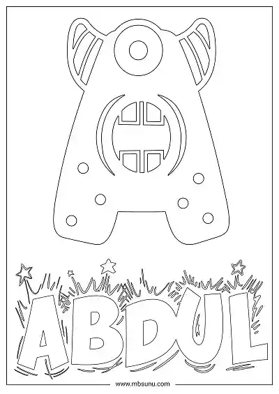 Coloring Page For Name - Abdul