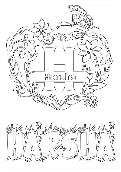Coloring Page For Name - Harsha