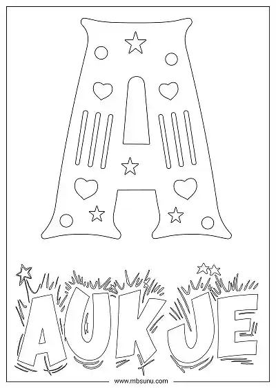 Coloring Page For Name - Aukje