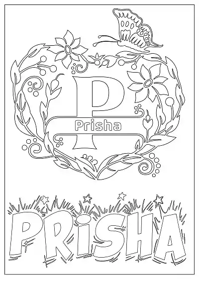 Coloring Page For Name - Prisha