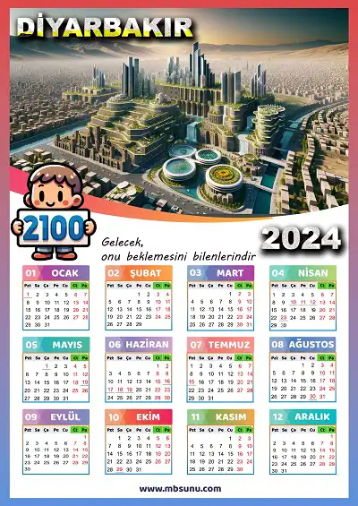 Gelecek Tasarımlı 2024 Diyarbakır Takvimi