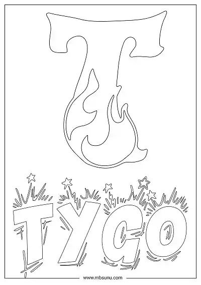 Coloring Page For Name - Tygo