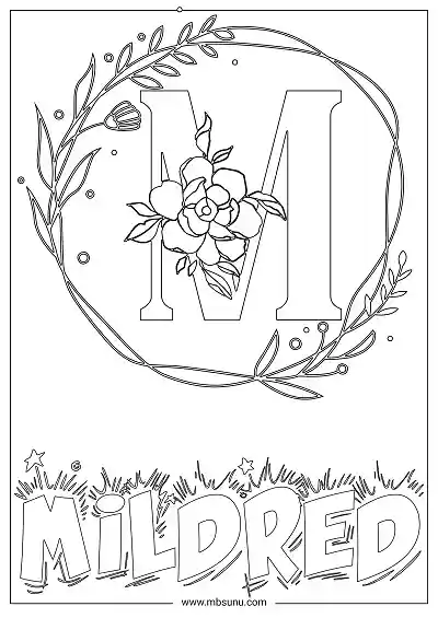 Coloring Page For Name - Mildred