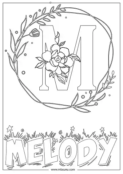 Coloring Page For Name - Melody