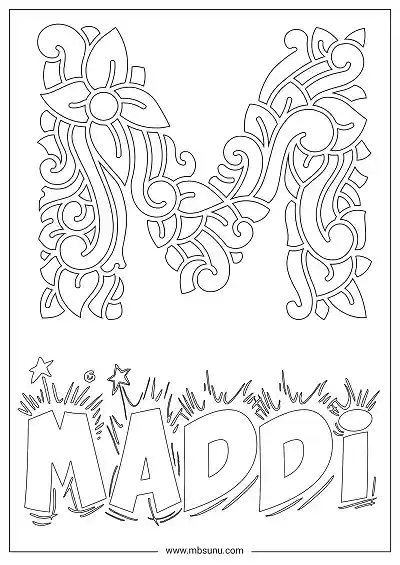 Coloring Page For Name - Maddi