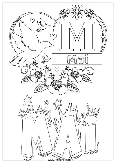 Coloring Page For Name - Mai