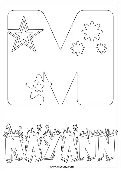 Coloring Page For Name - Mayann