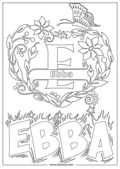 Coloring Page For Name - Ebba