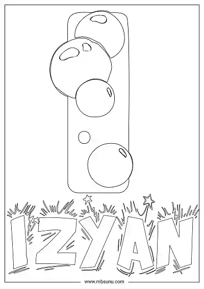 Coloring Page For Name - Izyan