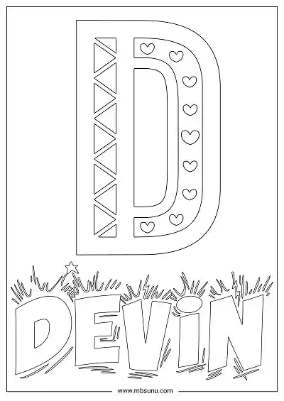 Coloring Page For Name - Devin