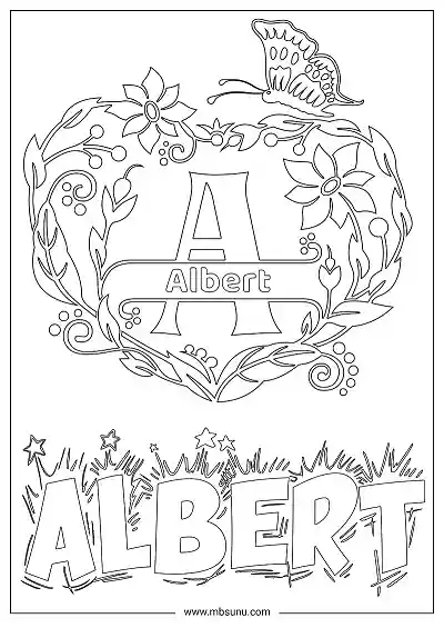 Coloring Page For Name - Albert