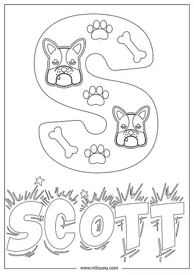 Coloring Page For Name - Scott