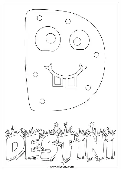 Coloring Page For Name - Destini