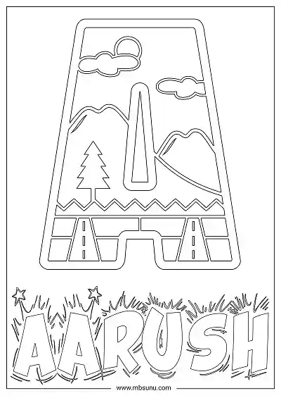Coloring Page For Name - Aarush