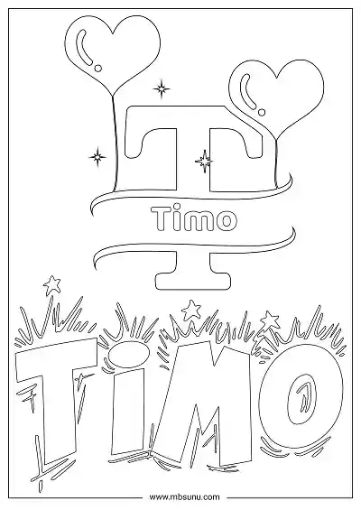 Coloring Page For Name - Timo