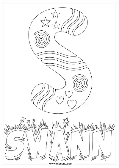 Coloring Page For Name - Swann