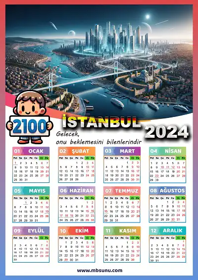 Gelecek Tasarımlı 2024 İstanbul Takvimi