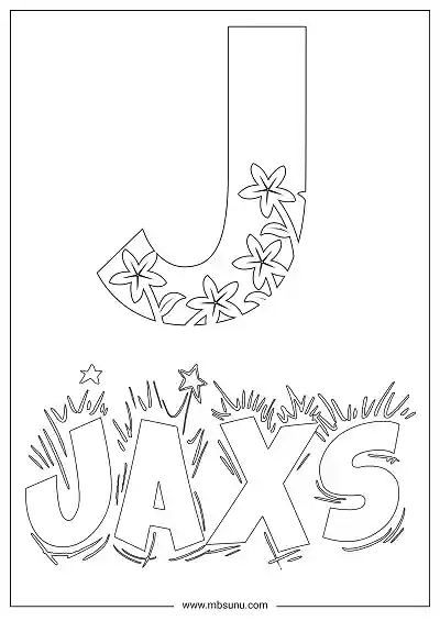 Coloring Page For Name - Jaxs