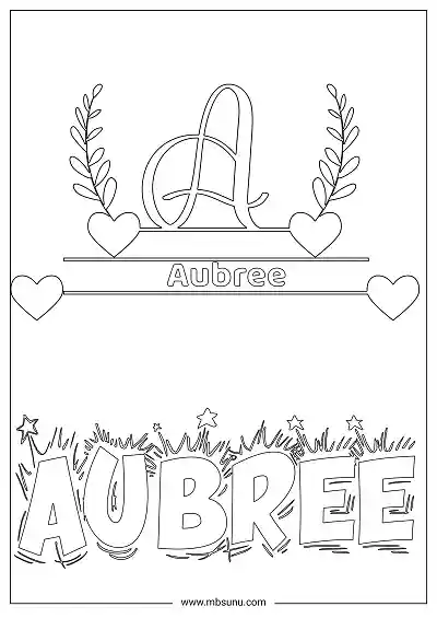 Coloring Page For Name - Aubree