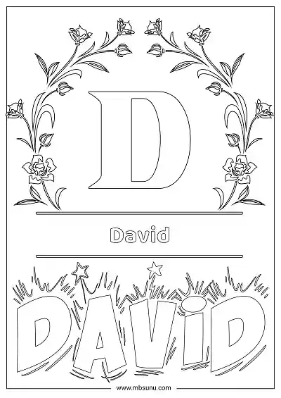 Coloring Page For Name - David