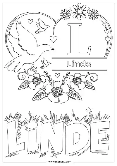 Coloring Page For Name - Linde