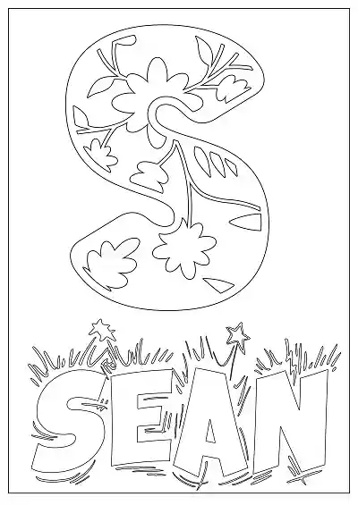 Coloring Page For Name - Sean