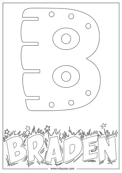 Coloring Page For Name - Braden