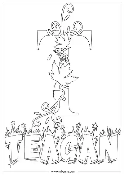 Coloring Page For Name - Teagan