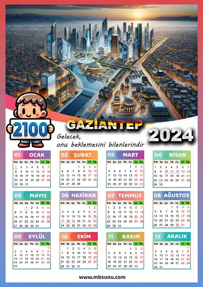Gelecek Tasarımlı 2024 Gaziantep Takvimi