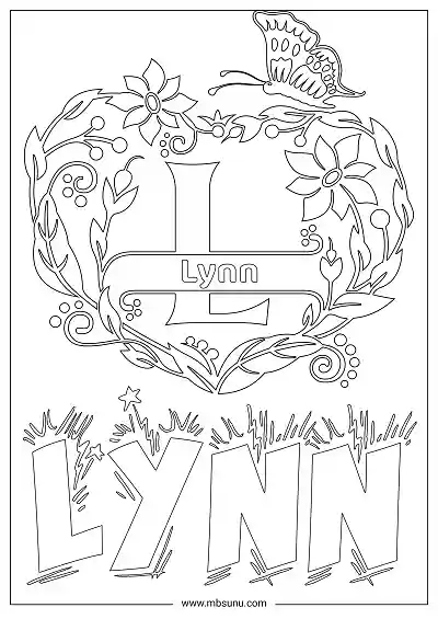 Coloring Page For Name - Lynn