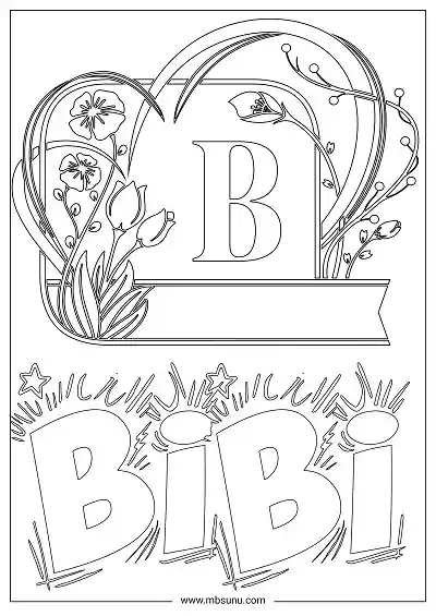 Coloring Page For Name - Bibi