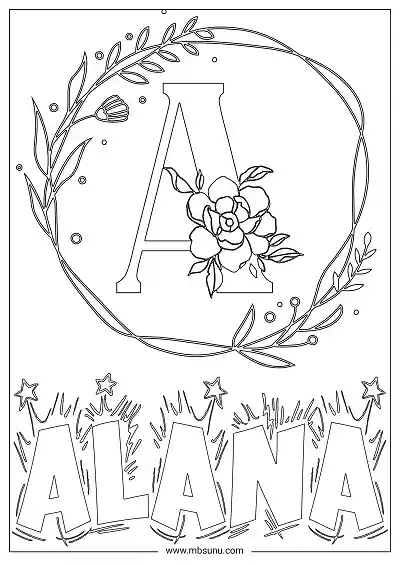 Coloring Page For Name - Alana