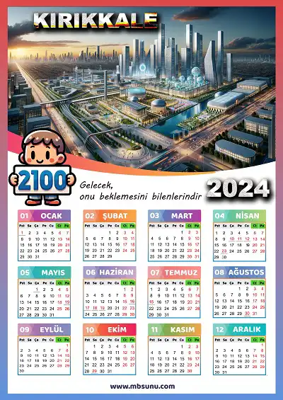 Gelecek Tasarımlı 2024 Kırıkkale Takvimi