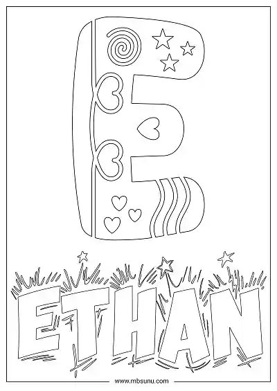Coloring Page For Name - Ethan