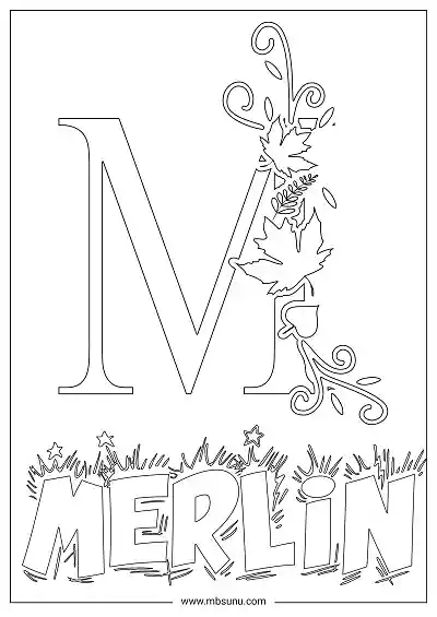 Coloring Page For Name - Merlin