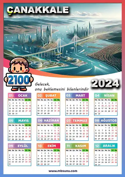 Gelecek Tasarımlı 2024 Çanakkale Takvimi