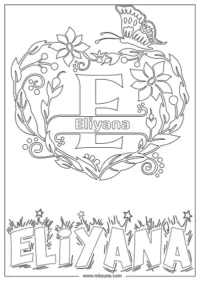 Coloring Page For Name - Eliyana