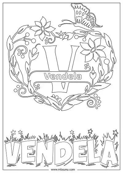Coloring Page For Name - Vendela