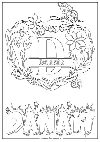 Coloring Page For Name - Danait