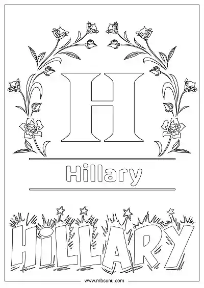 Coloring Page For Name - Hillary