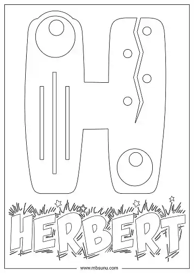 Coloring Page For Name - Herbert