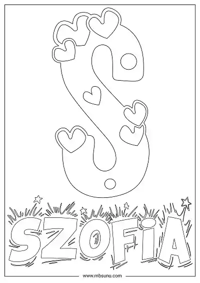 Coloring Page For Name - Szofia