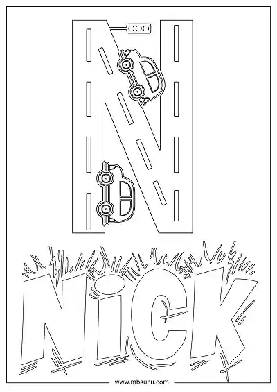 Coloring Page For Name - Nick