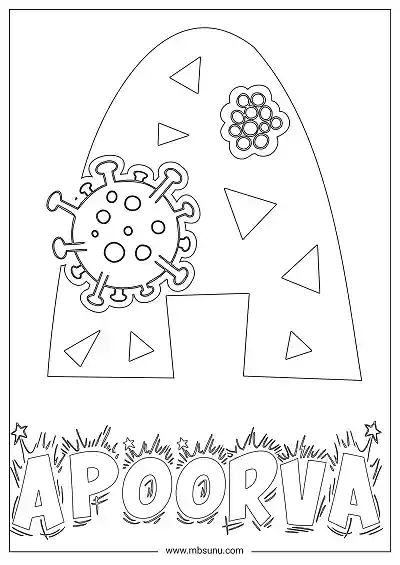 Coloring Page For Name - Apoorva