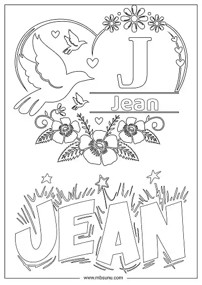 Coloring Page For Name - Jean