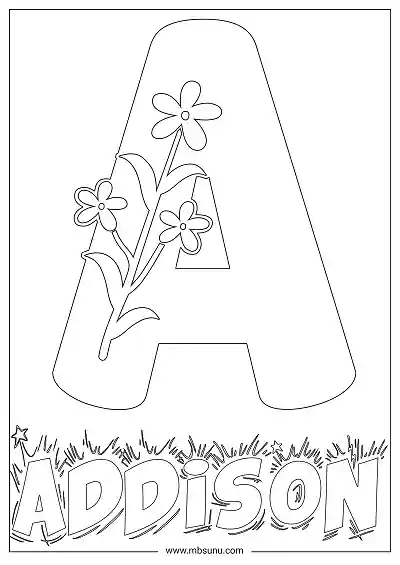 Coloring Page For Name - Addison