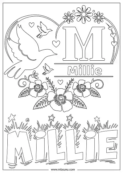 Coloring Page For Name - Millie