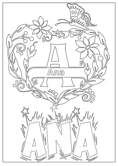 Coloring Page For Name - Ana